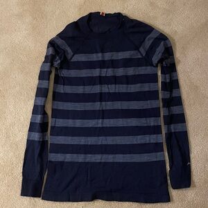 Tracksmith Rare Striped Brighton base layer Merino Wool Run LS Shirt